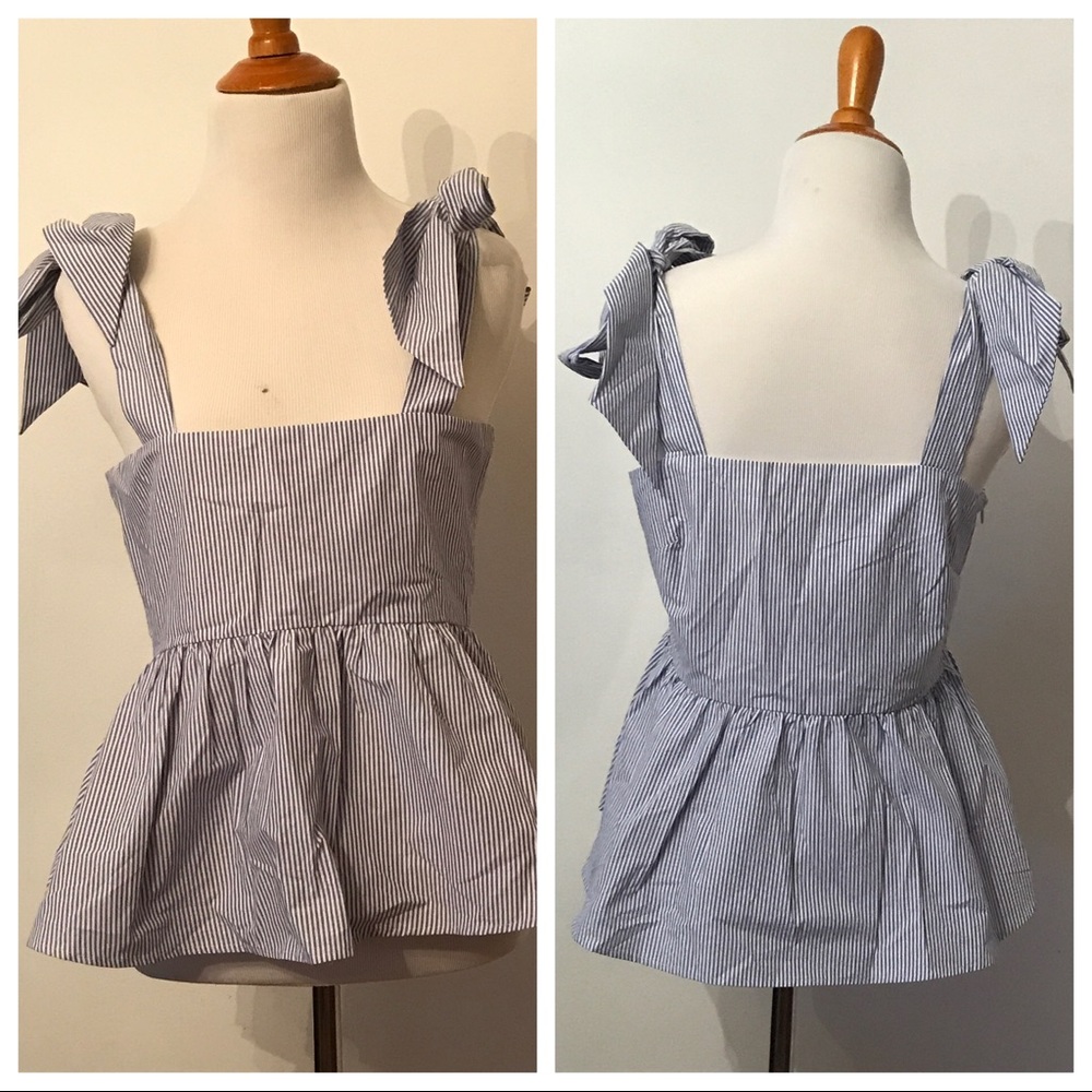 H&M Peplum shoulder tie top - Size 8